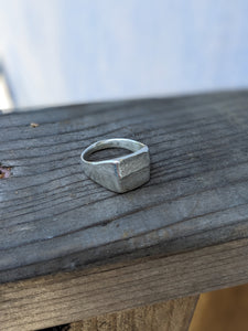 Chunky Silver Ring: Square Signet 2