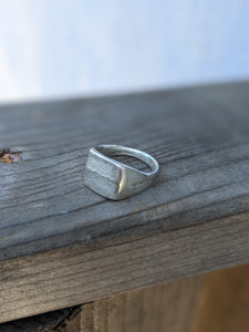Chunky Silver Ring: Square Signet 2