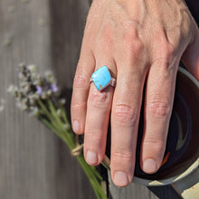 Turquoise Silver Ring: Blue Gem